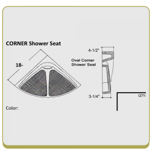 corner oval shower seat