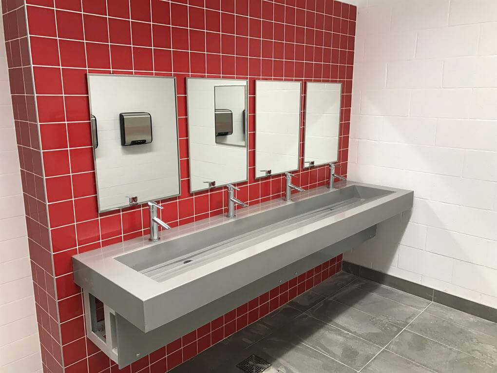 sink with red marble