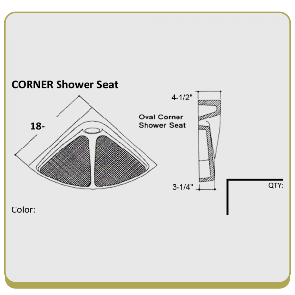 corner oval shower seat